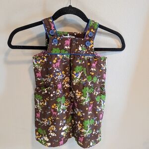 NWT Baby Boden 18-24 Months Brown Corduroy Woodland Pinnie